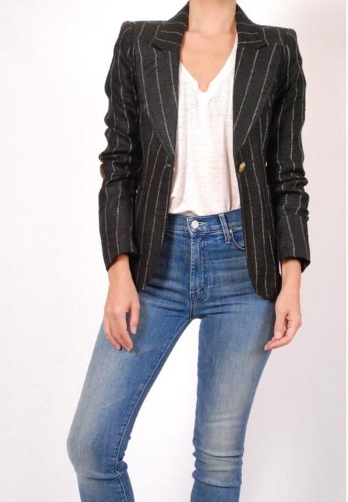 Smythe Jackets & Blazers - Smythe Women's Black Patch Pocket Duchess Linen Blazer Size 4